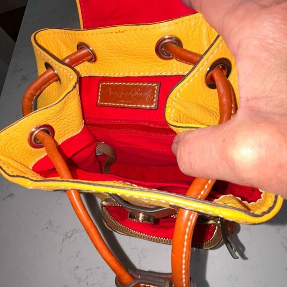 Dooney & Burke Yellow Leather Backpack - Picture 6 of 9